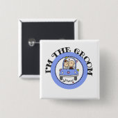 Badge Carré 5 Cm Marié de voiture de mariage (Devant & derrière)