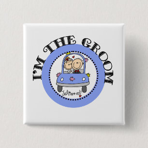 Badge Carré 5 Cm Marié de voiture de mariage