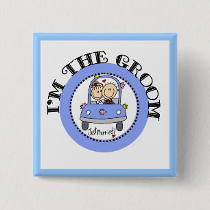 Badge Carré 5 Cm Marié de voiture de mariage