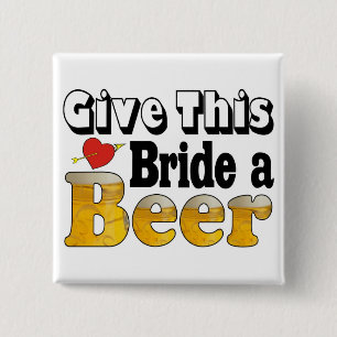 Badge Carré 5 Cm Mariée Bière