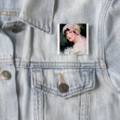 Badge Carré 5 Cm Mariée de 1915 (En situation)