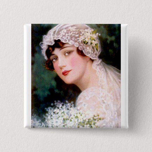 Badge Carré 5 Cm Mariée de 1915 (Devant)