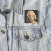 Badge Carré 5 Cm Marilyn Gray (En situation)