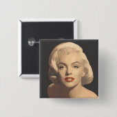 Badge Carré 5 Cm Marilyn Gray (Devant & derrière)