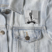 Badge Carré 5 Cm Marin de femme (En situation)