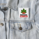 Badge Carré 5 Cm Marinara Gardez-le légal Basil Tomates Feuilles (En situation)