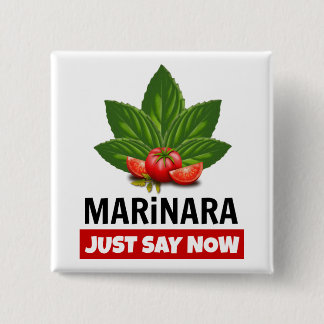 Badge Carré 5 Cm Marinara Juste Dire Maintenant Basil Tomates Feuil