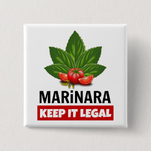 Badge Carré 5 Cm Marinara Keep it Legal Basil Leaves Tomatoes
