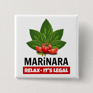 Badge Carré 5 Cm Marinara Relax C'est légal Basil Tomate Humour ali