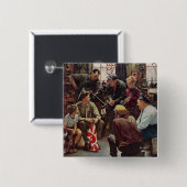 Badge Carré 5 Cm Marine (Devant & derrière)