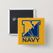 Badge Carré 5 Cm Marine américaine | Marine initiale N (Devant & derrière)