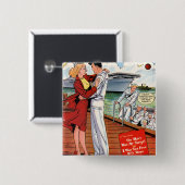 Badge Carré 5 Cm Marine Romance (Devant & derrière)