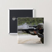 Badge Carré 5 Cm Marines tirant des fusils de chasse (Devant & derrière)