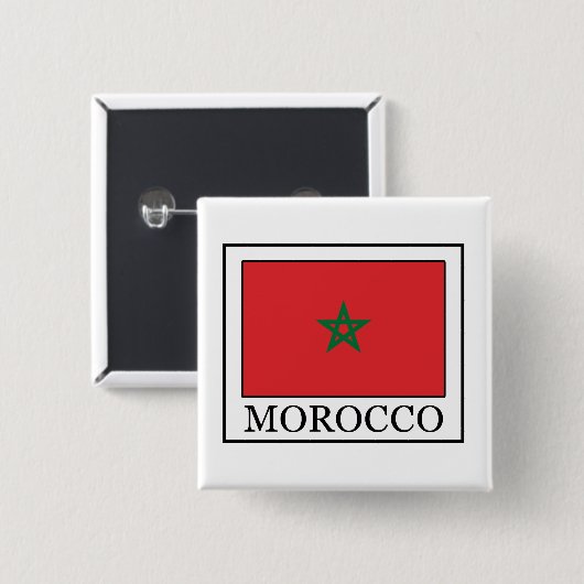 Badge Carré 5 Cm Maroc (Devant & derrière)