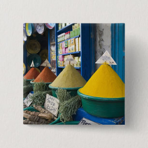 Badge Carré 5 Cm MAROC, Côte atlantique, ESSAOUIRA : Marché aux épi