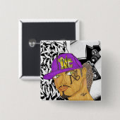 Badge Carré 5 Cm Marqué (Devant & derrière)