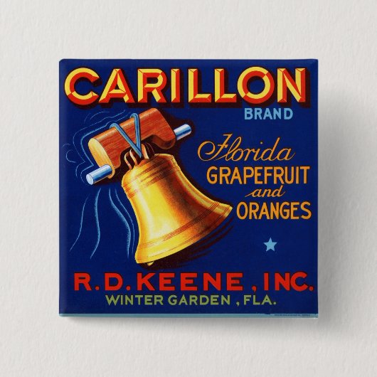 Badge Carré 5 Cm Marque Carillon Florida Grapefruit (Devant)