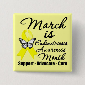 Badge Carré 5 Cm Mars est mois de conscience d'endométriose