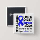 Badge Carré 5 Cm Mars Matters - Colon Cancer Awareness Mois (Devant & derrière)