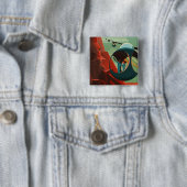 Badge Carré 5 Cm Mars Olympus Mons Système solaire Volcano le plus  (En situation)