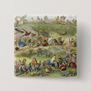 Badge Carré 5 Cm Mars triomphal du l'Elf-Roi, illustration de