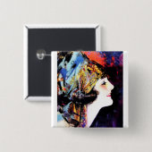 Badge Carré 5 Cm Martha Mansfield (Devant & derrière)