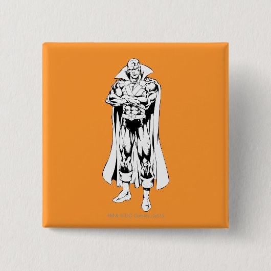 Badge Carré 5 Cm Martian Manhunter, un plan d'ensemble (Devant)