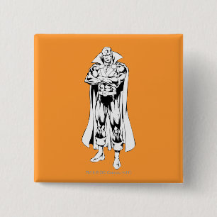 Badge Carré 5 Cm Martian Manhunter, un plan d'ensemble