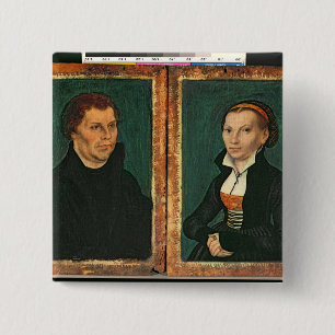 Badge Carré 5 Cm Martin Luther, Katharina von Bora, c.1526