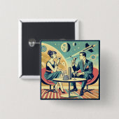 Badge Carré 5 Cm Martini Space Travel Affiches de l'équipage de con (Devant & derrière)