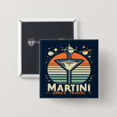 Badge Carré 5 Cm Martini Space Travel Lift Off Logo (Devant & derrière)
