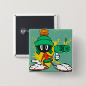 Badge Carré 5 Cm MARVIN LE MARTIAN™ avec laser (Devant & derrière)