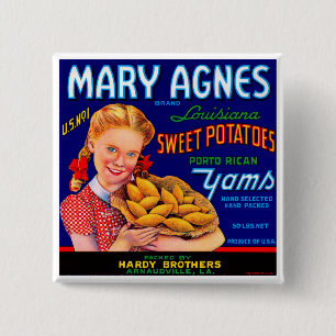 Badge Carré 5 Cm Mary Agnes Louisiana Yams
