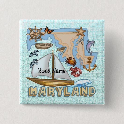 Badge Carré 5 Cm Maryland (Devant)