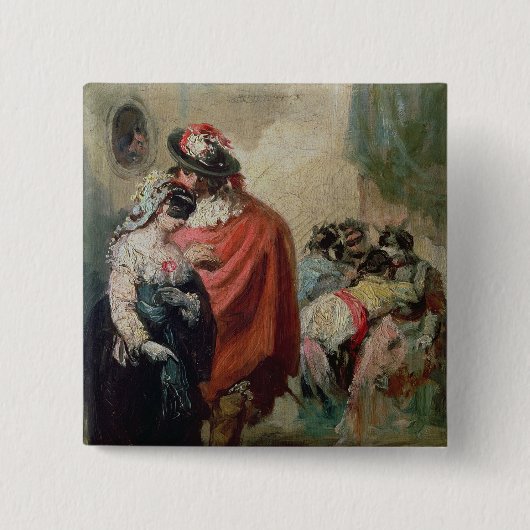 Badge Carré 5 Cm Mascarade (Devant)