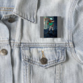 Badge Carré 5 Cm Mason Apocalypse (En situation)