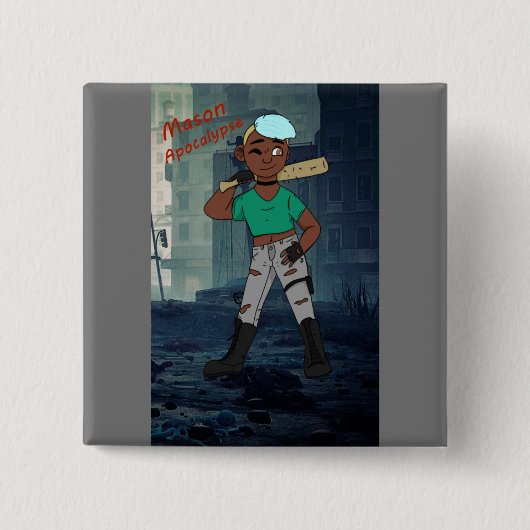 Badge Carré 5 Cm Mason Apocalypse (Devant)