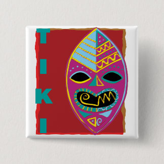BADGE CARRÉ 5 CM MASQUE DE TIKI