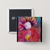 BADGE CARRÉ 5 CM MASQUE EN ROUGE (Devant & derrière)