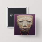 Badge Carré 5 Cm Masque funèbre de Teotihuacan (Devant & derrière)