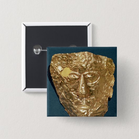 Badge Carré 5 Cm Masque funéraire (Devant & derrière)