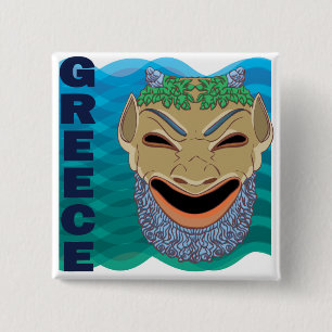 Badge Carré 5 Cm MASQUE grec de théâtre