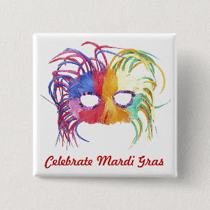 Badge Carré 5 Cm Masque perlé -