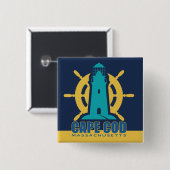 Badge Carré 5 Cm Massachusetts de Cape Cod (Devant & derrière)