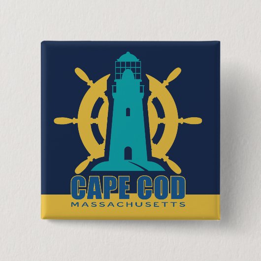 Badge Carré 5 Cm Massachusetts de Cape Cod (Devant)
