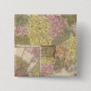 Badge Carré 5 Cm Massachusetts Et Rhode Island