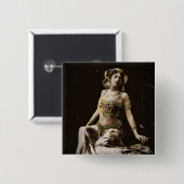 Badge Carré 5 Cm Mata Hari en costume Harem (Devant & derrière)