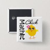 Badge Carré 5 Cm Math Chick (Devant & derrière)