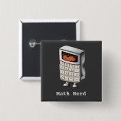 Badge Carré 5 Cm Math Nerd Black Kid (Devant & derrière)