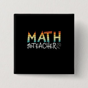 Badge Carré 5 Cm Math Teacher